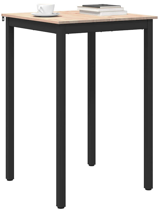 Table Bar from Solid Wood & Metal Natural 110x55x105cm
