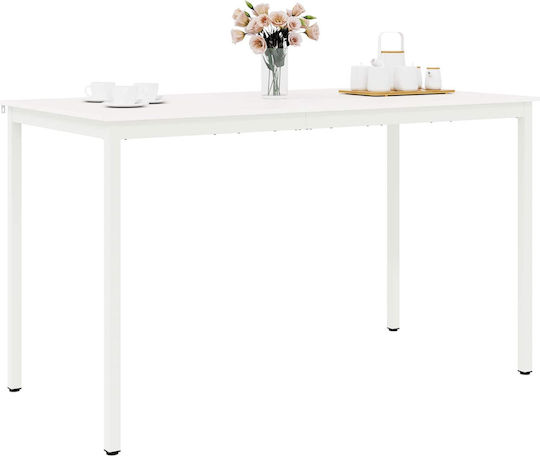 Table Bar from Solid Wood & Metal White 110x55x105cm