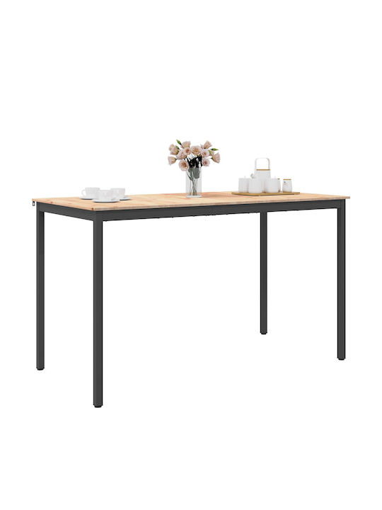 Table Bar from Solid Wood & Metal Natural 110x55x105cm