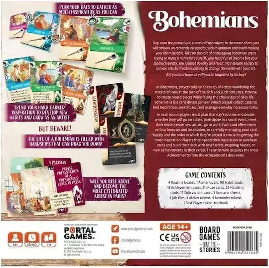 Board Game The Bohemians for 1-4 Players 14+ Years Old POR221127 (EN) Portal Games