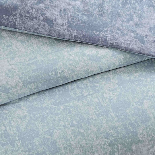 Tac Set Huse Pentru Pilote 100% Bumbac 200x220cm Dublă Cu 2 Fețe De Pernă & 1 Cearșaf Shimmer Albastru