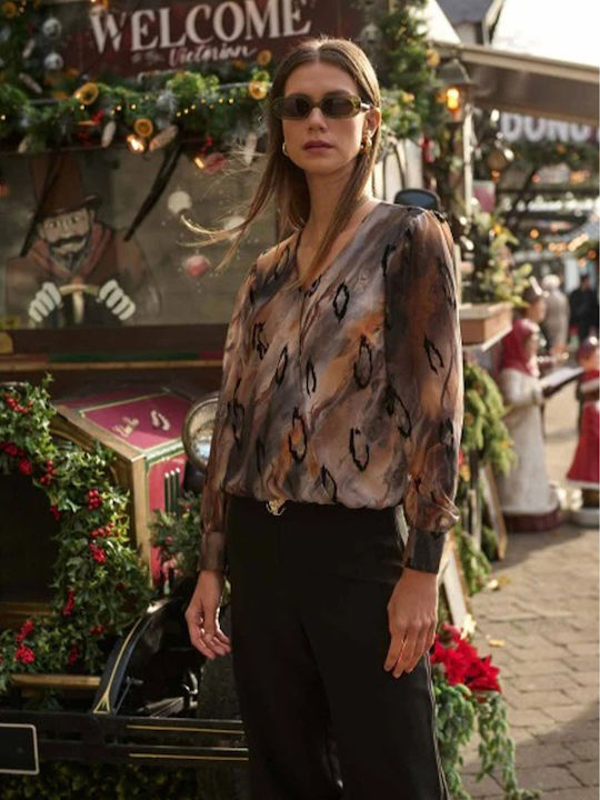 Women's Blouse Long Sleeve Gray