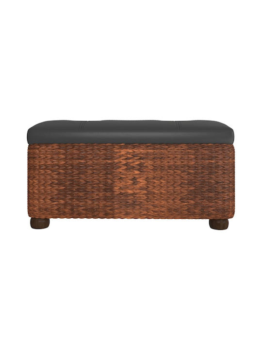 Stool For Living Room With Storage Space Wicker Gray 2pcs 69x27x36cm