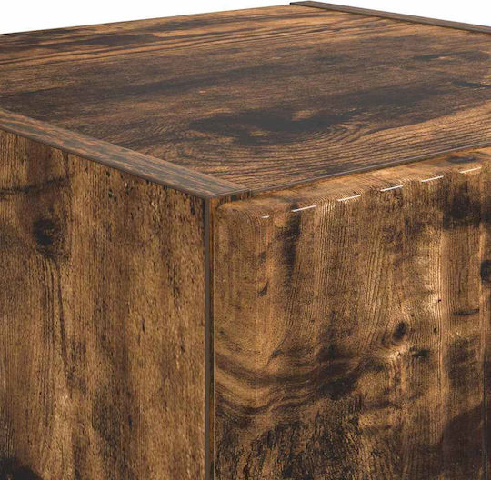 Wall Living Room Cabinet Made of Particle Board Smoky Oak 30x31x80cm