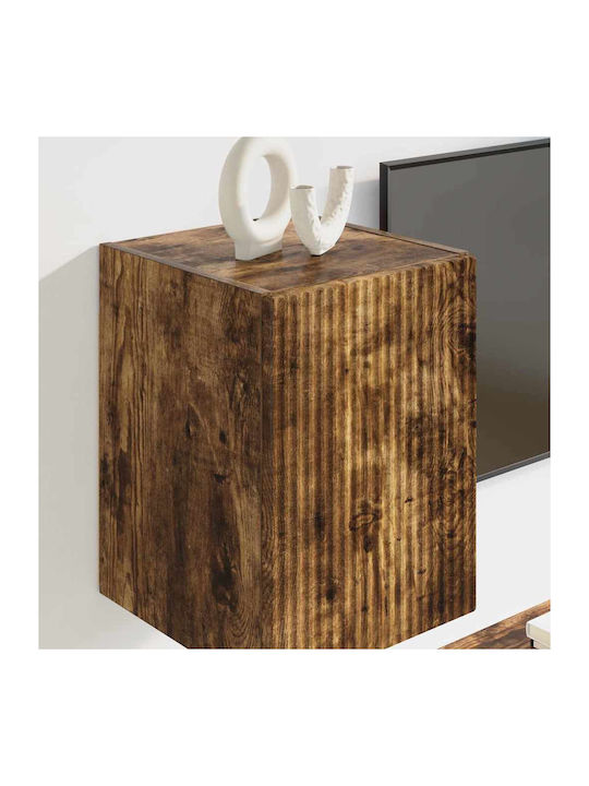 Wand Wohnzimmer Vitrine aus Spanplatte Rauch Eiche 30x31x40cm
