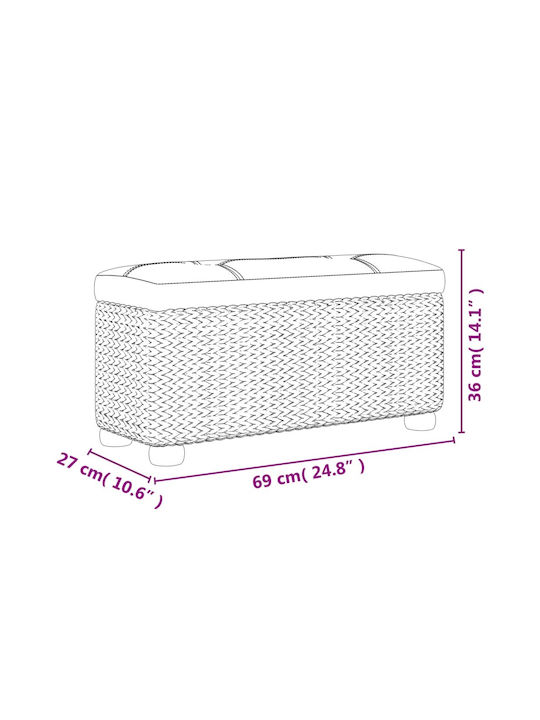Stool For Living Room With Storage Space Wicker Coffee 2pcs 69x27x36cm