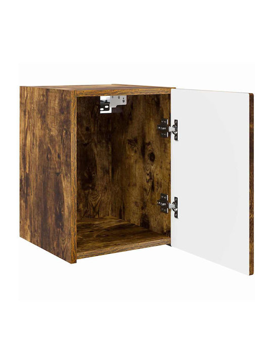 Wand Wohnzimmer Vitrine aus Spanplatte Rauch Eiche 30x31x40cm