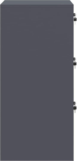 Metallische Büroaufbewahrungsschublade mit Schloss Anthrazit 44x50x106,5cm