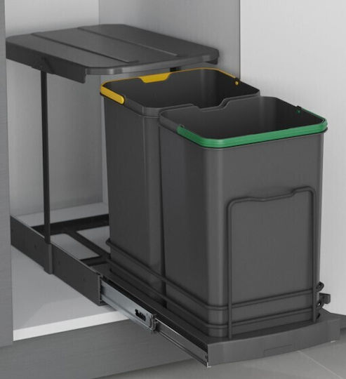 Emuca Emuca Mülleimer Recycling Kunststoff mit Sensor Graue 12l 2 Stücke