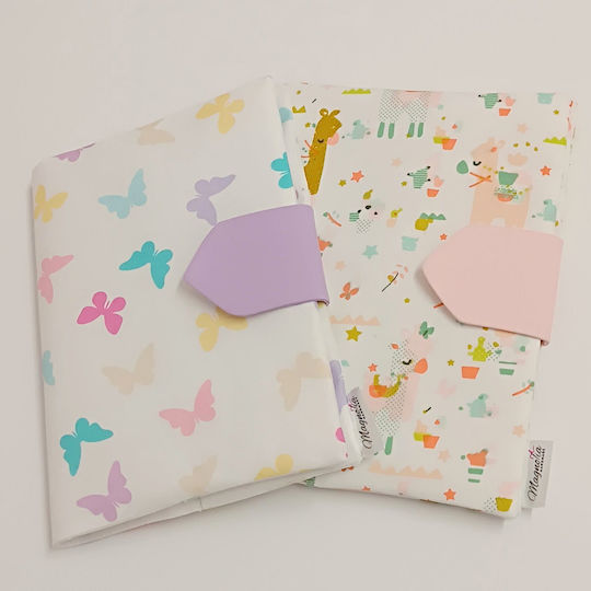Handmade Child Health Book Cover Colorful Butterflies