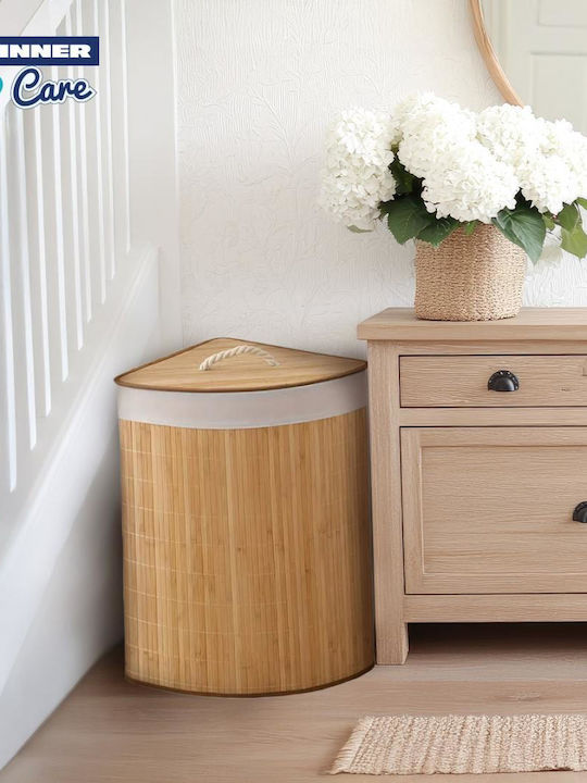 Heinner Καλάθι Απλύτων Bamboo Πτυσσόμενο 55lt με Καπάκι 35x35x60cm Καφέ