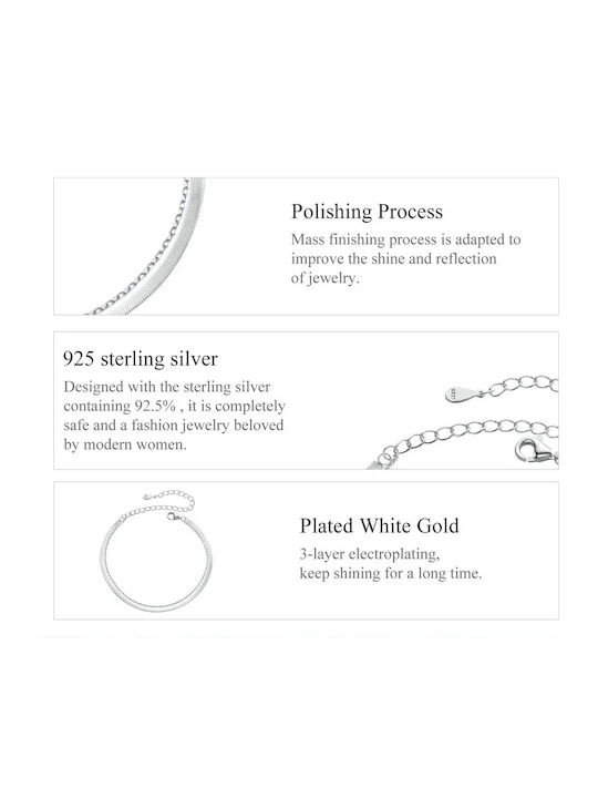 Bamoer Women's Bracelet Chain made of Silver Gold Plated