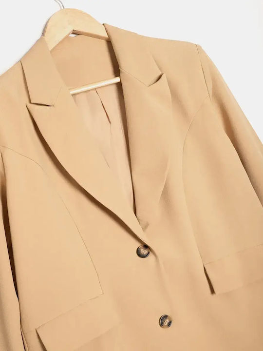 Women's Suit Jacket Trousers Beige Size XL