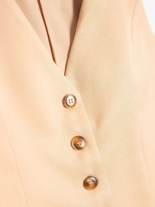 Damen Anzug Weste Hose Beige Größe Xl