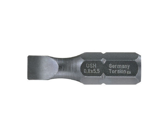 Hexagonal Bit 1/4'' Din 3126 Type C 6.3 Side Profile 0.8 X 4.5