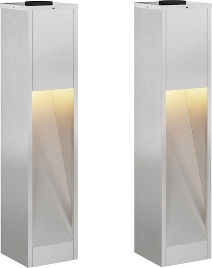 vidaXL Set of 2 Solar Lights Warm White with Photocell 18cmx18cmx80cmcm