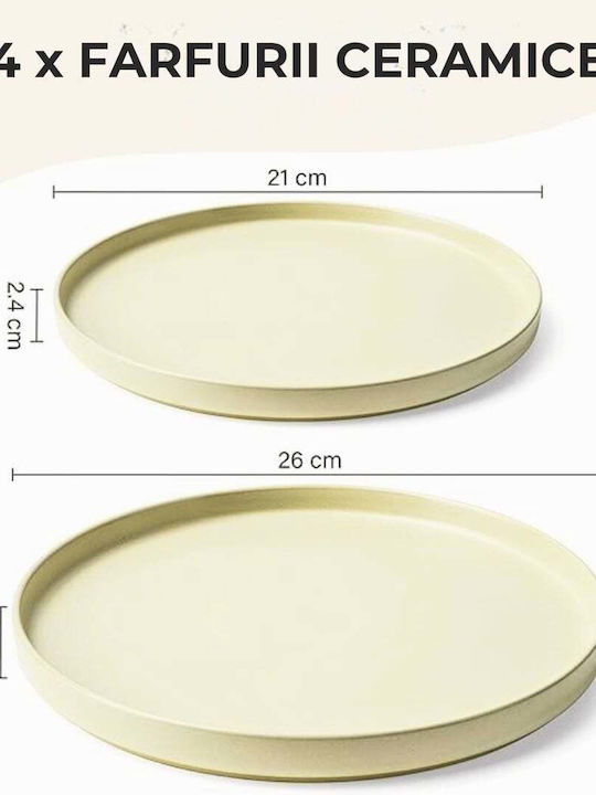 Miamio Beige Ceramic Dinnerware Set 4pcs