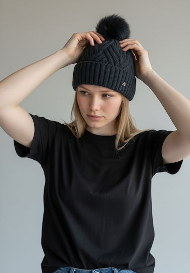 Beanie Frauen Beanie Gestrickt in Blau Farbe