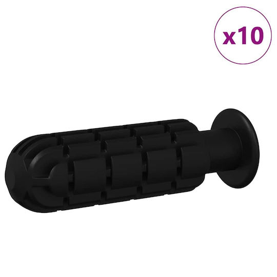 Λαβές Ποδοσφαιρικού Τραπέζι 10 Pcs Μαύρο 2,8 X 2,8 X 9,3 Εκ