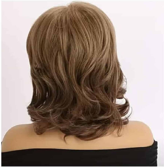 Wig with Synthetic Hair in Light Chestnut Color 37.5cm