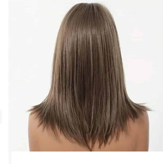 Wig with Synthetic Hair in Light Chestnut Color 40cm