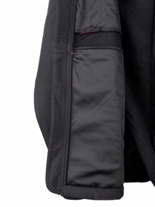 Bennon Force Work Jacket Reflective Softshell with Fleece Lining and Detachable Hood Black