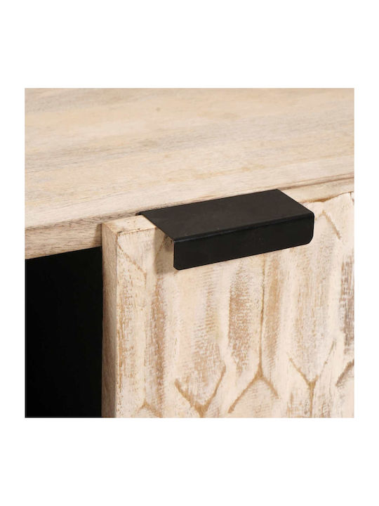 Cabinet de Birou din Lemn Masiv Alb 90x33.5x75cm