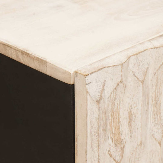Ντουλάπι Γραφείου από Μασίφ Ξύλο Λευκό 60x33.5x75cm