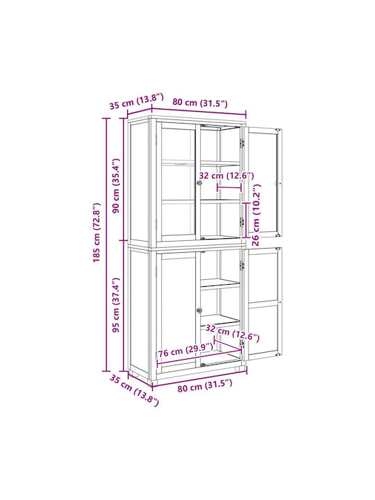 Kleiderschrank Büro Coffee 80x35x185cm
