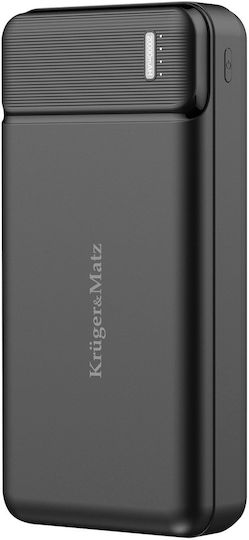 Kruger & Matz KM0906.1 Външна Батерия 20000mAh 18W с 2 USB-A Изходни Порта Power Delivery / Бързо Зареждане Черна