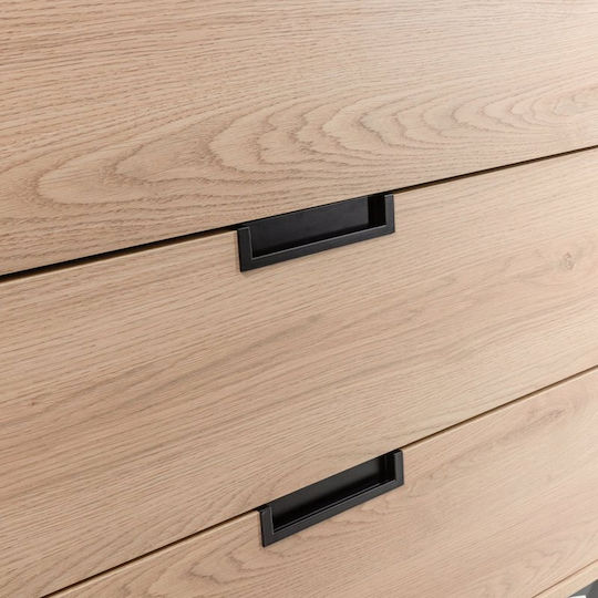 Neon Wooden Chest of Drawers with 3 Drawers Natural 80x39x83cm