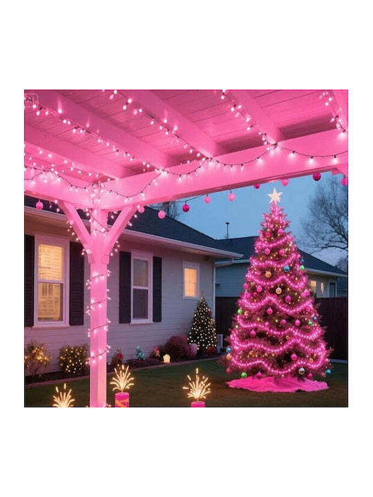 200 Λαμπάκια LED 20μ. Ροζ σε Σειρά