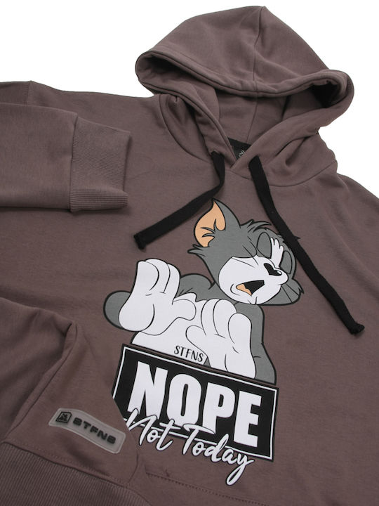 Sweatshirt with Hood Brown