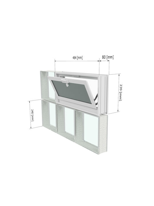 Ανοιγόμενο Παράθυρο PVC Π48xΥ24cm