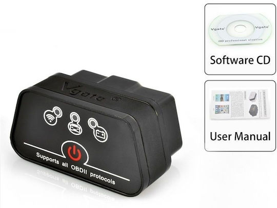 Interfață Diagnostic Multimarcă Vgate Icar2 Negru Bluetooth Obd2