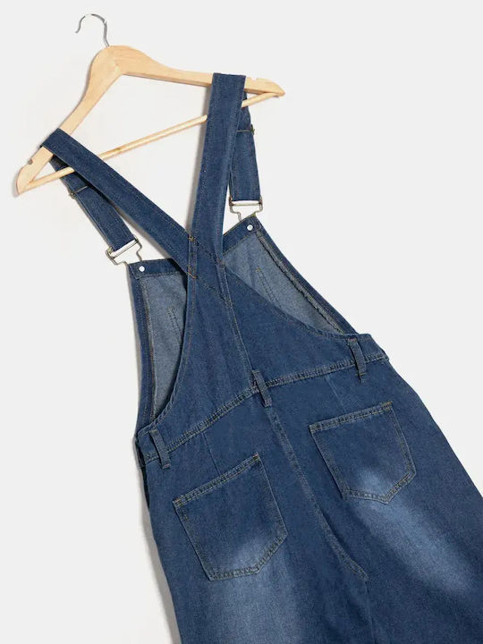 Salopetă Denim Cu Bretele Albastră Mărimea 2XL