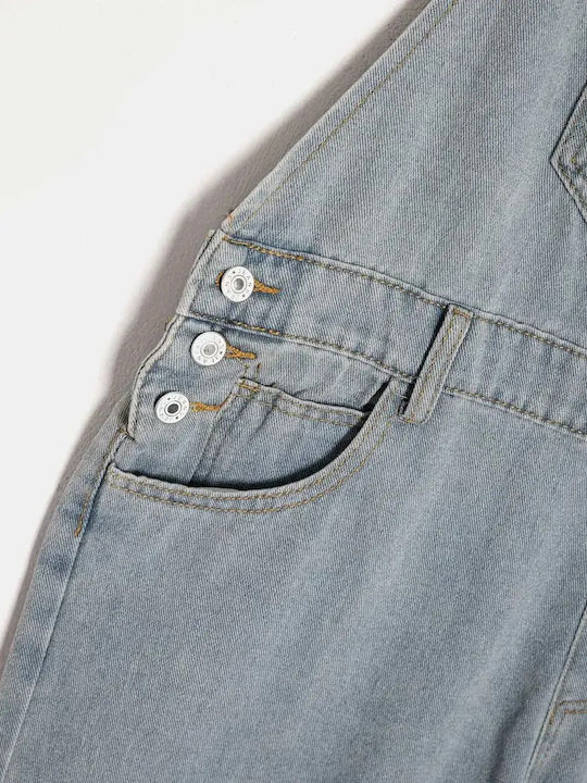 Denim Latzhose mit Spaghetti-Träger Hellblau Größe XL