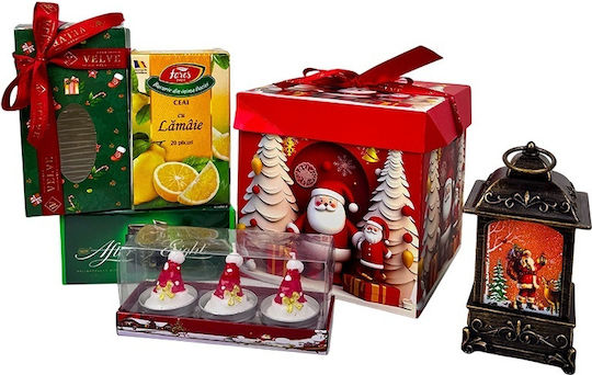 Pachet De Bucurie De Crăciun Lanternă Decorativă Lumânări Ciocolată After Eight Ceai În Cutie Cadou Festivă