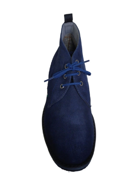 Leather Blue Men's Boots