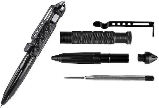 Verk Group Verschiedenes Sportzubehör Kubotan Selbstverteidigung Stift mit Kristallbruchnase & 2 Ersatzteilen Schwarz