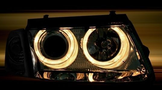 Front Car Lights Angel Eyes VW Passat 3B/B5 1997-2000 Chrome Without H7 Bulbs Set 2 Pieces SWV08D