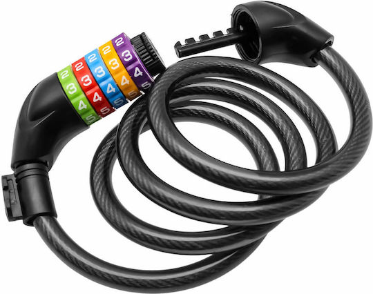 Bicycle Motorcycle Lock 5 Digit Combination Cable Lock 12mm X 120cm Black Sf031