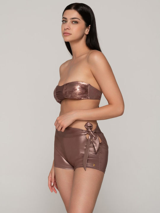 Fără bretele Top bikini Brown