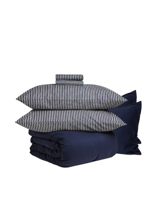 Cannon Σετ Σεντόνια Μονά με Λάστιχο 100x200+35εκ. Blue (3τμχ)