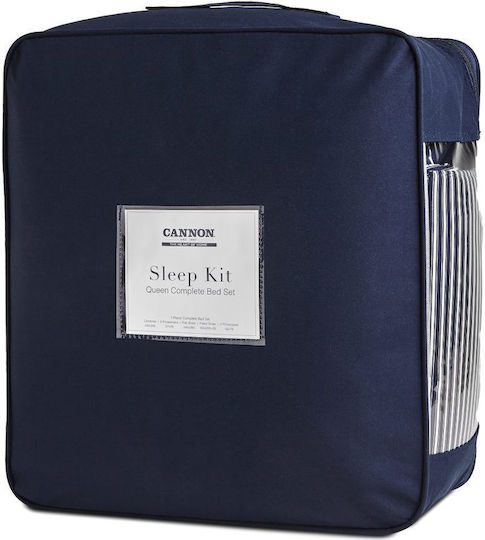Cannon Σετ Σεντόνια Μονά με Λάστιχο 100x200+35εκ. Blue (3τμχ)