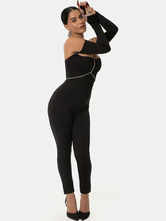 One-Piece Strapless Jumpsuit Sleeves Size One Size