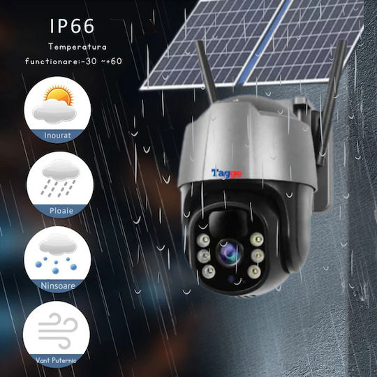 Cameră de Supraveghere Solară de Exterior 4G Cartelă SIM 5 MP 10x Zoom Full HD Cameră Dublă Panou Solar 10W IP66 Rezistentă la Apă + Card 64GB