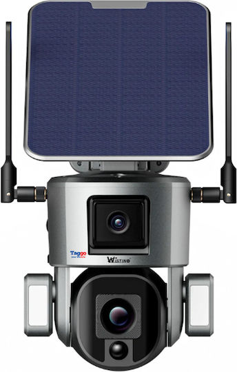 Cameră de Supraveghere 4G 4K Ultra HD Cameră Dublă 4MP+4MP Zoom Optic 20x Încărcare Solară Rotire Controlată prin Aplicație Rezistentă la Apă IP66