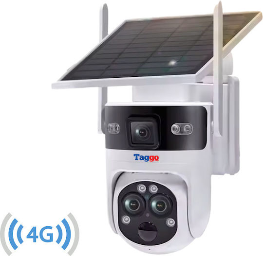 Cameră Supraveghere Taggo Conexiune 4G Rezoluție 6MP Zoom 15x Încărcare Solară Exterior 3 Lentile Vedere Nocturnă