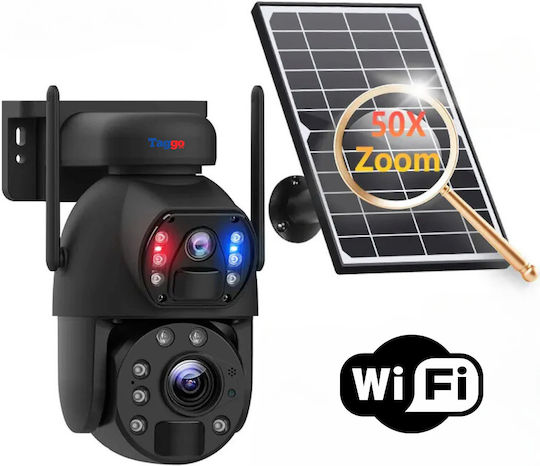 Cameră Supraveghere Wifi 4K Ultra HD Zoom 50x Cameră Dublă Încărcare Solară Rotire Controlată prin Aplicație Impermeabilă IP66